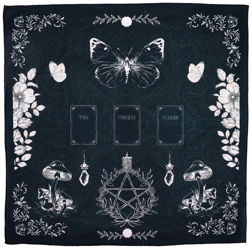 Tarot black fabric reading - black,